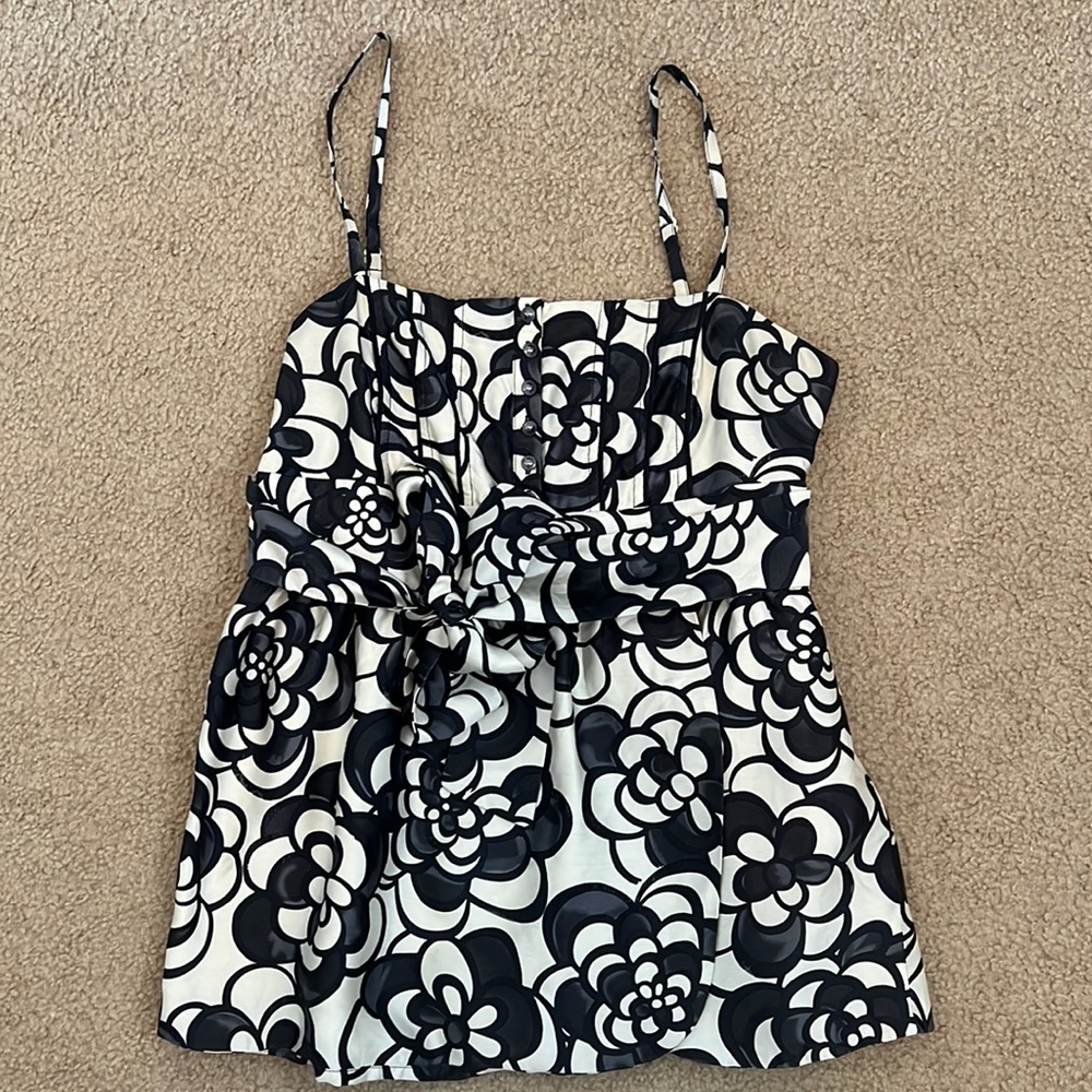 Juicy Couture tank top with tie, rose pattern. Size 6
